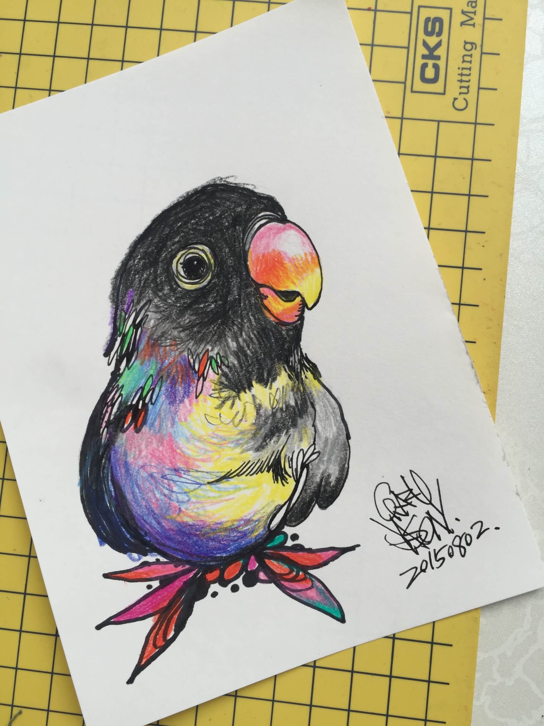 色鉛筆的自然詩篇：臺灣特有種插畫(大社)